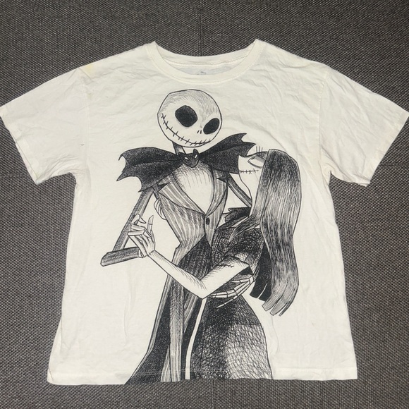 Disney Tops - Disney White T-Shirt with Black Nightmare Before Christmas Design